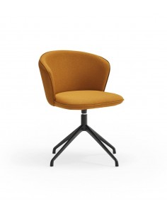 CADEIRA GIRATÓRIA TEULAT ADD EM TECIDO MOSTARDA PERNAS EM...