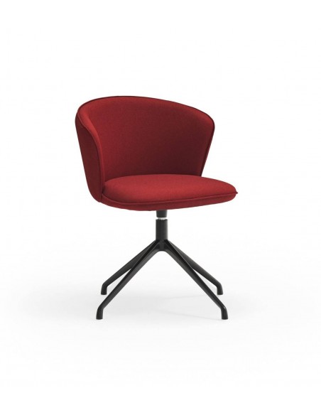 SILLA DE TEULAT ADD GIRATORIA EN TEJIDO CALDERA PATAS NEGRAS.