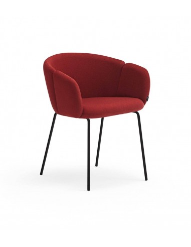SILLA DE TEULAT ADD CON BRAZOS EN TEJIDO CALDERA Y PATAS DE METAL NEGRAS.