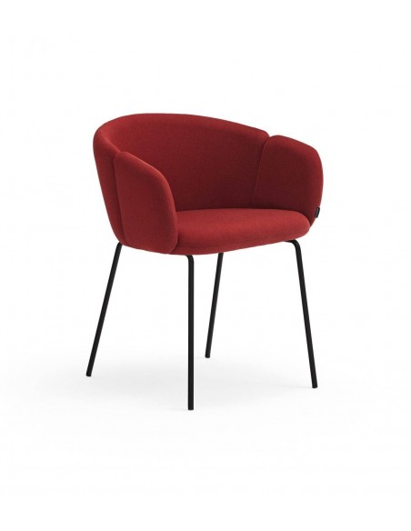 SILLA DE TEULAT ADD CON BRAZOS EN TEJIDO CALDERA Y PATAS DE METAL NEGRAS.