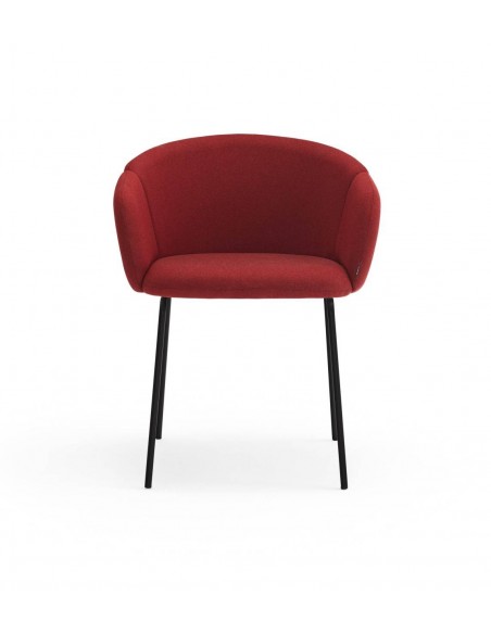 SILLA DE TEULAT ADD CON BRAZOS EN TEJIDO CALDERA Y PATAS DE METAL NEGRAS.