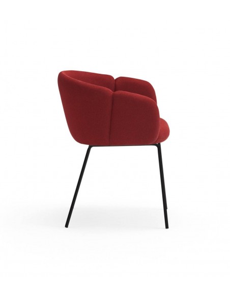 SILLA DE TEULAT ADD CON BRAZOS EN TEJIDO CALDERA Y PATAS DE METAL NEGRAS.