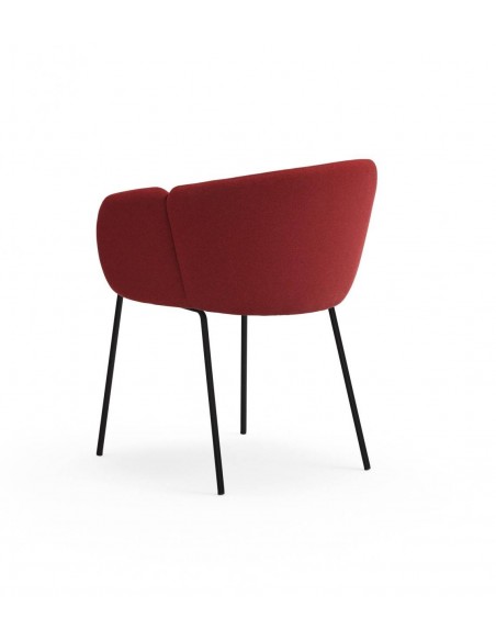 SILLA DE TEULAT ADD CON BRAZOS EN TEJIDO CALDERA Y PATAS DE METAL NEGRAS.