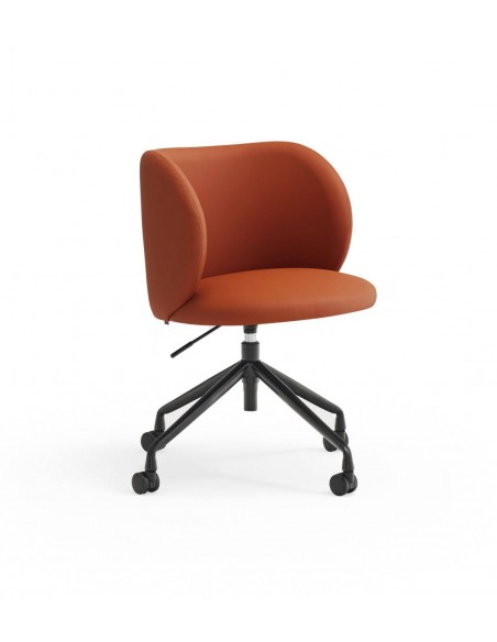 SILLA DE TEULAT MOGI CON RUEDAS, CUERO SINTÉTICO TERRACOTA.