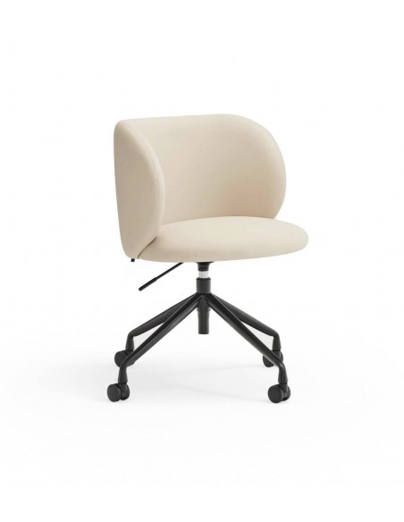 SILLA DE TEULAT MOGI CON RUEDAS, CUERO SINTÉTICO BEIGE.