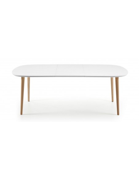 MESA OVI OVAL 160 (260) EXT MADEIRA NAT LAC MATE