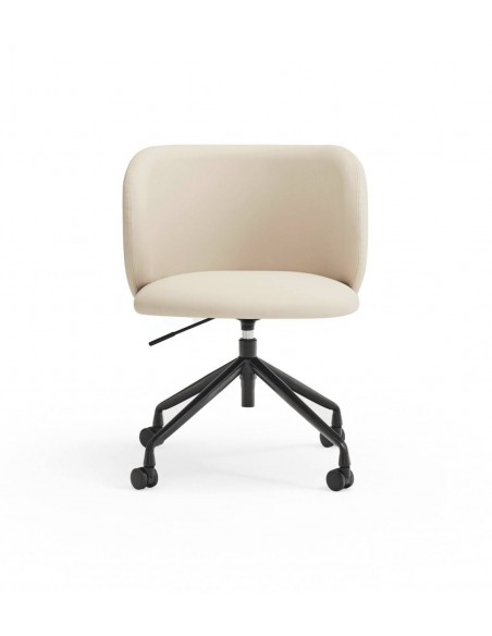 SILLA DE TEULAT MOGI CON RUEDAS, CUERO SINTÉTICO BEIGE.