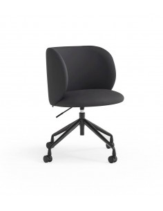 SILLA DE TEULAT MOGI CON RUEDAS, CUERO SINTÉTICO NEGRO.