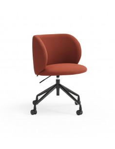 CADEIRA TEULAT MOGI COM RODAS,TECIDO COR TELHA.