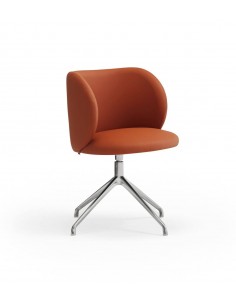 CADEIRA GIRATÓRIA TEULAT MOGI, COURO SINTÉTICO TERRACOTTA...