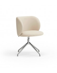 CADEIRA GIRATÓRIA TEULAT MOGI, COURO SINTÉTICO BEIGE e...