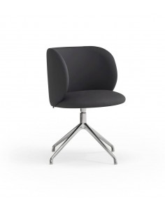 CADEIRA GIRATÓRIA TEULAT MOGI, COURO SINTÉTICO PRETO e...