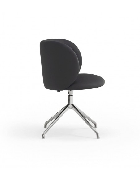 SILLA TEULAT MOGI GIRATORIA, CUERO SINTÉTICO NEGRO y base CROMADA