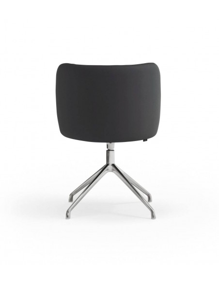 SILLA TEULAT MOGI GIRATORIA, CUERO SINTÉTICO NEGRO y base CROMADA