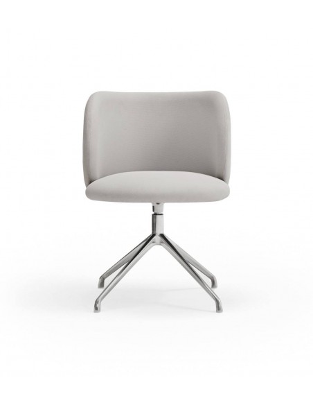 SILLA TEULAT MOGI GIRATORIA, TEJIDO GRIS CLARO base CROMADA