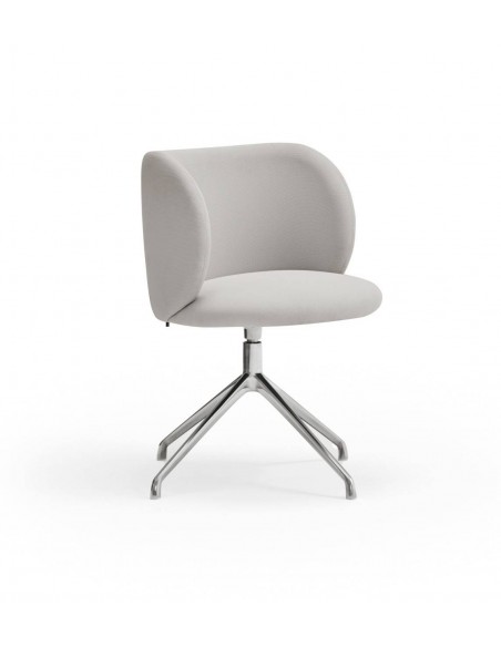 SILLA TEULAT MOGI GIRATORIA, TEJIDO GRIS CLARO base CROMADA