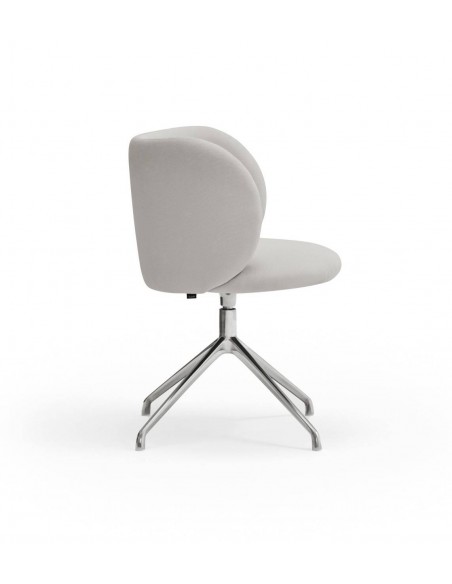 SILLA TEULAT MOGI GIRATORIA, TEJIDO GRIS CLARO base CROMADA