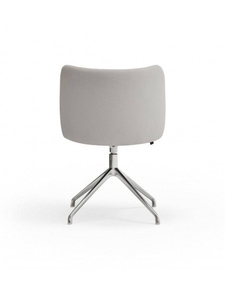 SILLA TEULAT MOGI GIRATORIA, TEJIDO GRIS CLARO base CROMADA