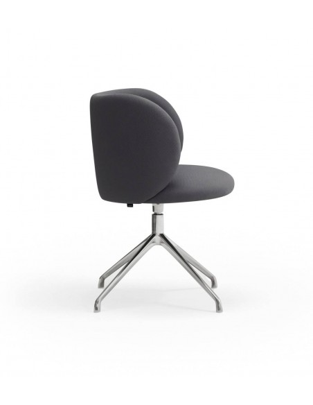 SILLA TEULAT MOGI GIRATORIA, TEJIDO GRIS OSCURO y base CROMADA