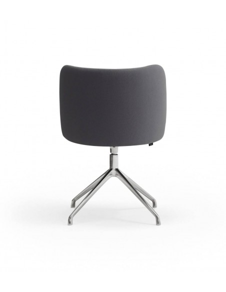 SILLA TEULAT MOGI GIRATORIA, TEJIDO GRIS OSCURO y base CROMADA