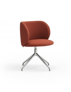 SILLA TEULAT MOGI GIRATORIA, TEJIDO TEJA, base CROMADA