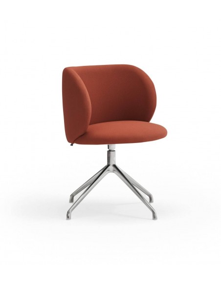 SILLA TEULAT MOGI GIRATORIA, TEJIDO TEJA, base CROMADA