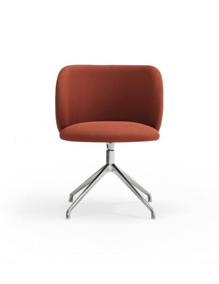 SILLA TEULAT MOGI GIRATORIA, TEJIDO TEJA, base CROMADA