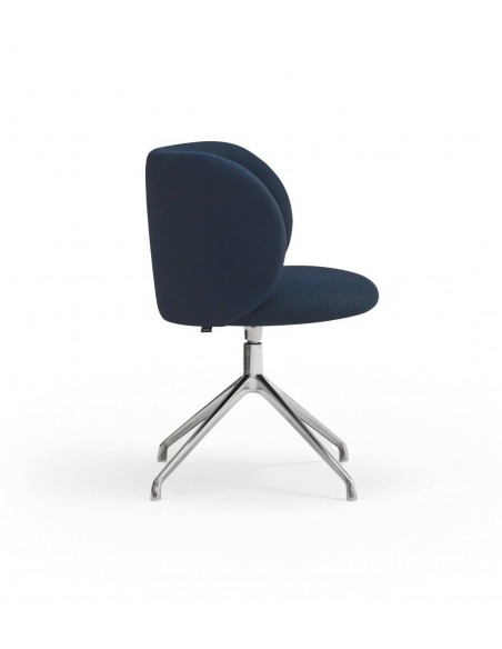 SILLA TEULAT MOGI GIRATORIA, TEJIDO AZUL MARINO, base CROMADA