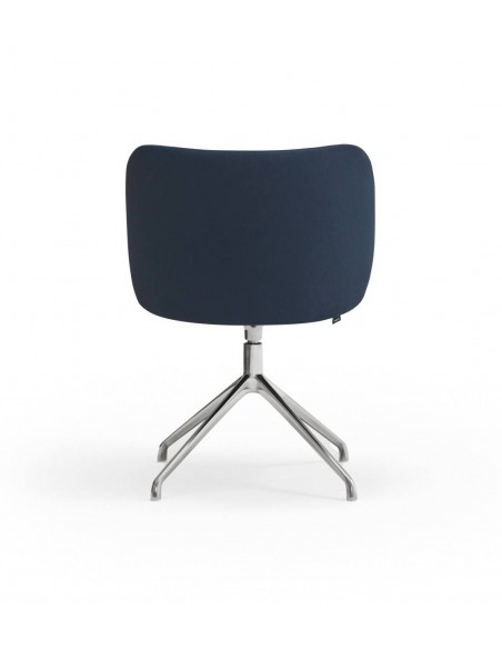 SILLA TEULAT MOGI GIRATORIA, TEJIDO AZUL MARINO, base CROMADA