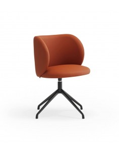 CADEIRA GIRATÓRIA TEULAT MOGI, COURO SINTÉTICO TERRACOTTA...