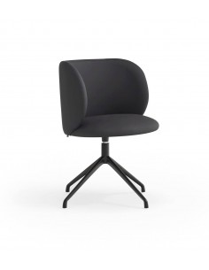 SILLA TEULAT MOGI GIRATORIA EN CUERO SINTÉTICO NEGRO y...