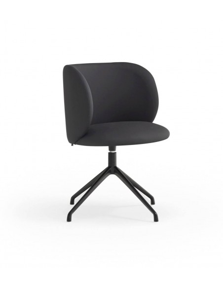 SILLA TEULAT MOGI GIRATORIA EN CUERO SINTÉTICO NEGRO y base NEGRA