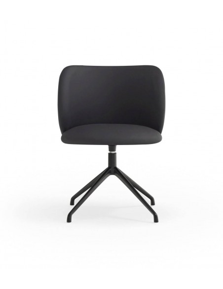 SILLA TEULAT MOGI GIRATORIA EN CUERO SINTÉTICO NEGRO y base NEGRA