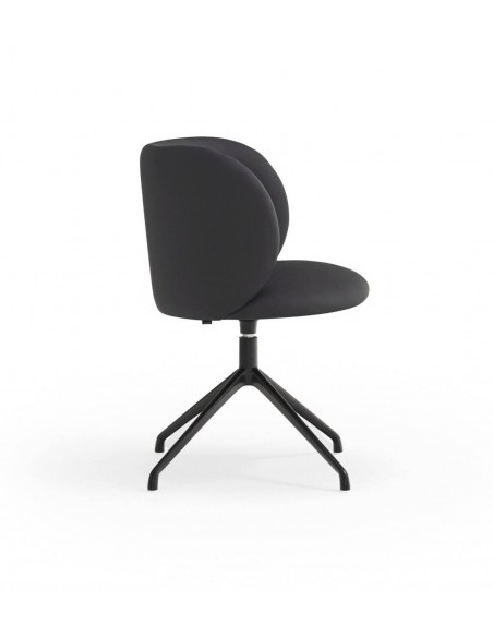 CADEIRA GIRATÓRIA TEULAT MOGI DE COURO SINTÉTICO PRETO y base PRETA