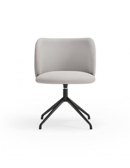 SILLA TEULAT MOGI GIRATORIA EN TEJIDO GRIS CLARO y base NEGRA