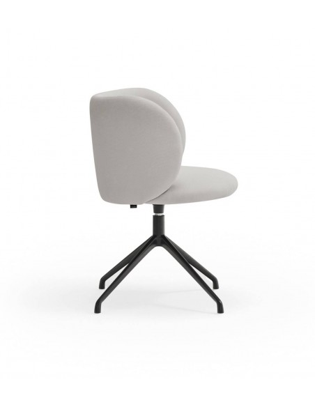 SILLA TEULAT MOGI GIRATORIA EN TEJIDO GRIS CLARO y base NEGRA