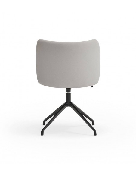 SILLA TEULAT MOGI GIRATORIA EN TEJIDO GRIS CLARO y base NEGRA