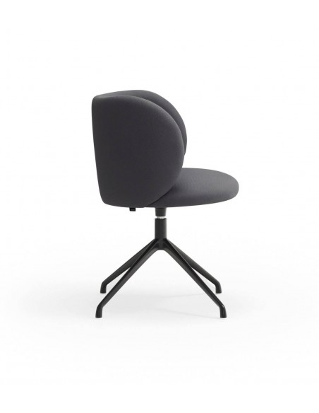 SILLA TEULAT MOGI GIRATORIA EN TEJIDO GRIS OSCURO y base NEGRA