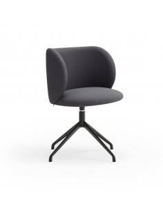 CADEIRA GIRATÓRIA TEULAT MOGI DE TECIDO CINZA ESCURO y...