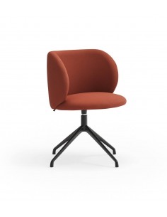 SILLA TEULAT MOGI GIRATORIA EN TEJIDO TEJA y base NEGRA