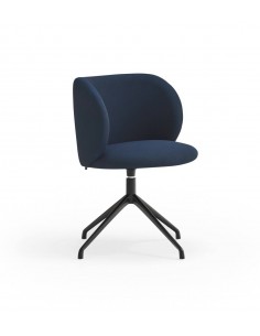 SILLA TEULAT MOGI GIRATORIA EN TEJIDO AZUL MARINO y base...