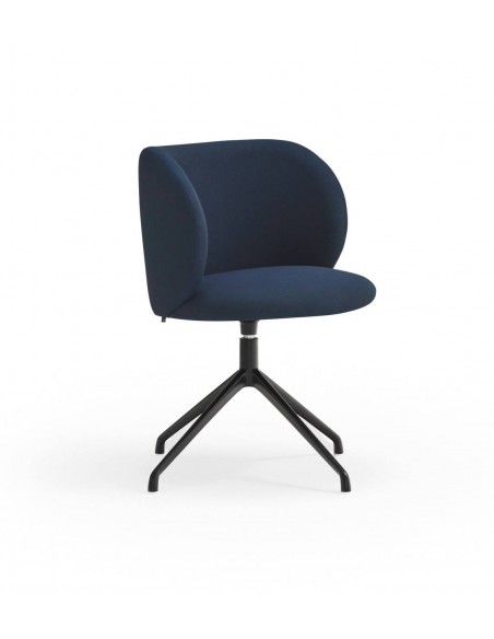 SILLA TEULAT MOGI GIRATORIA EN TEJIDO AZUL MARINO y base NEGRA