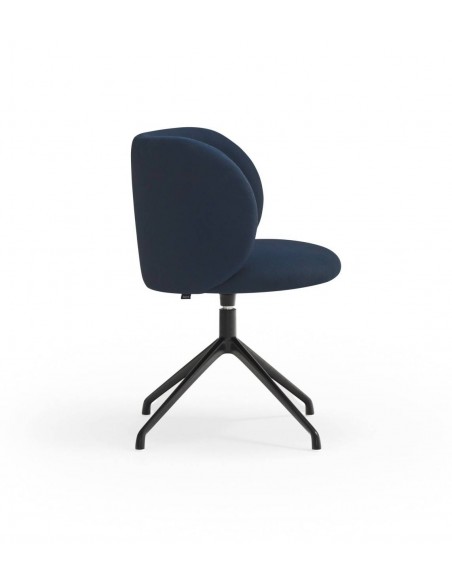 SILLA TEULAT MOGI GIRATORIA EN TEJIDO AZUL MARINO y base NEGRA