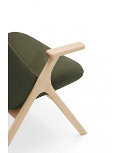 BUTACA TEULAT DINS, TEJIDO VERDE OSCURO y MADERA. 2