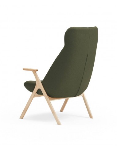 BUTACA TEULAT DINS, TEJIDO VERDE OSCURO y MADERA.