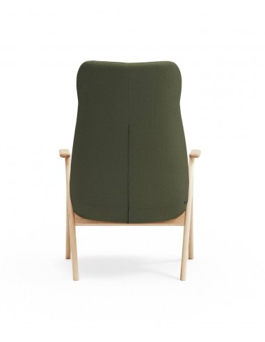 BUTACA TEULAT DINS, TEJIDO VERDE OSCURO y MADERA.