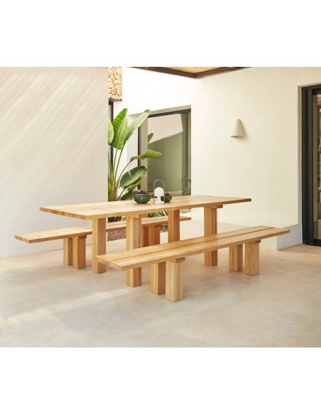 TEULAT MESA mediterránea BANDA 260 x 100, MADERA NATURAL.