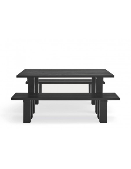 TEULAT MESA mediterránea BANDA 180 x 100, MADERA ACABADA EN NEGRO.