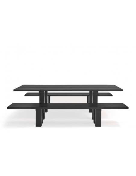 TEULAT MESA mediterránea BANDA 260 x 100, MADERA ACABADA EN NEGRO.