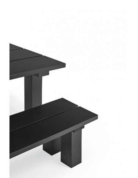 TEULAT MESA mediterránea BANDA 260 x 100, MADERA ACABADA EN NEGRO.